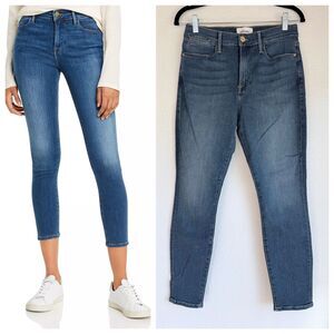 NEW FRAME Women's Le High Skinny Crop High Rise Skinny Jeans in Sulham Wash 28